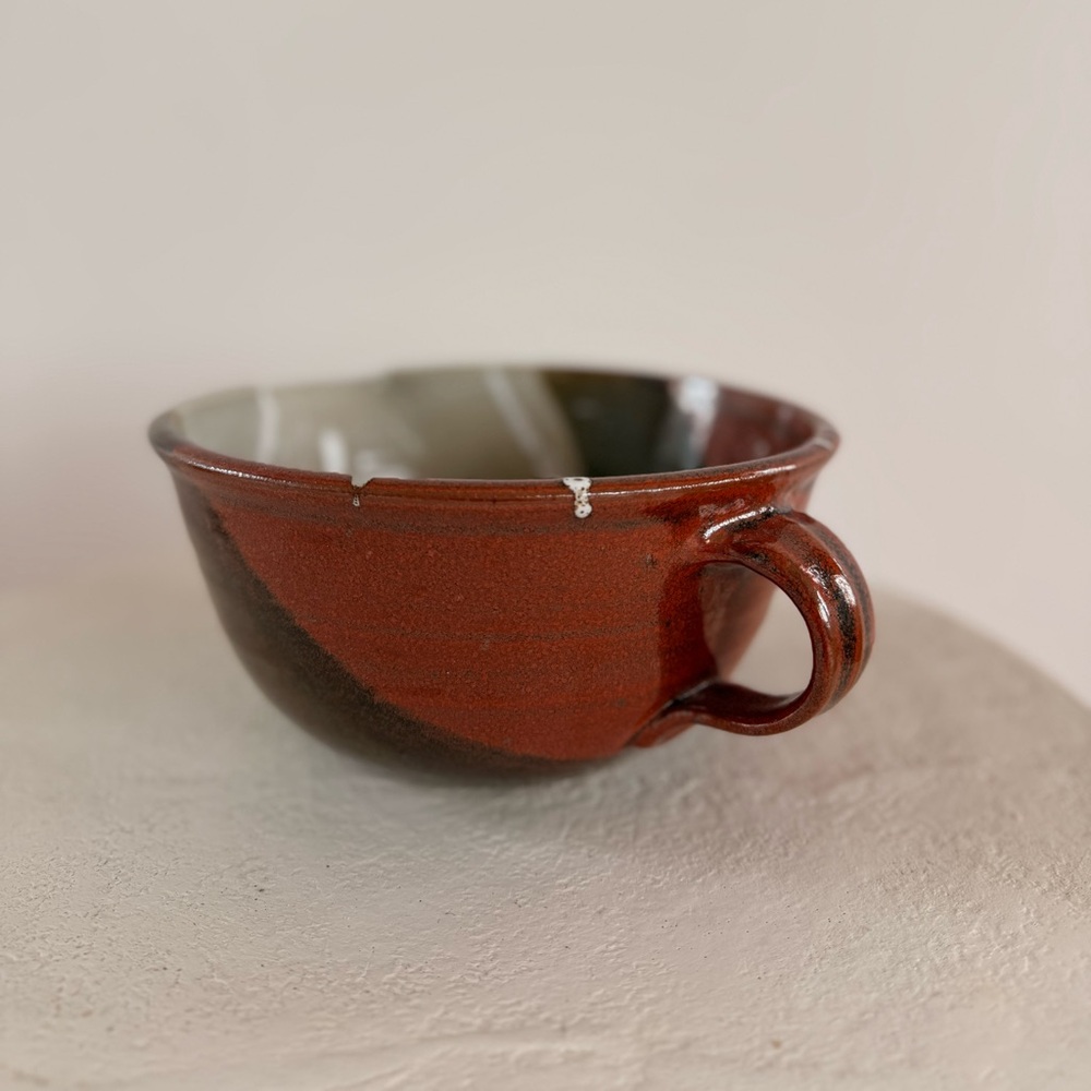 STUDIO POTTERY BATTER BOWL HANDLE/SPOUT HAND-MADE MID-CENTURY MODERN‎ CERAMICS - Picture 4 of 14